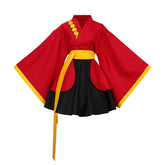 Anime One Piece Skeleton Red Kimono Set Outfits Cosplay Costume Halloween Carnival Suit-Coshduk
